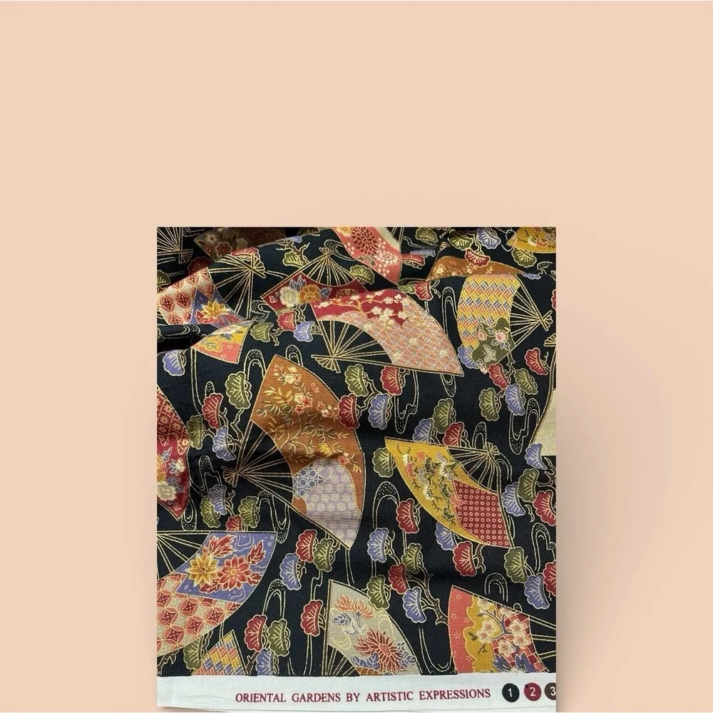 Quilt Craft Fabric 100% Cotton Oriental Gardens By Artistic Expressions‎ 44 x 46
